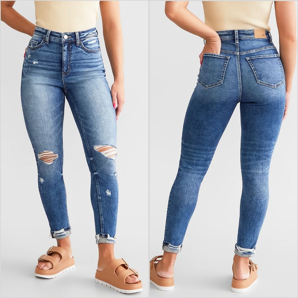 SOLD Buckle BKE Parker High Rise Ankle Skinny Ripped Jeans sz 33 (14/16) - Picture 1 of 7